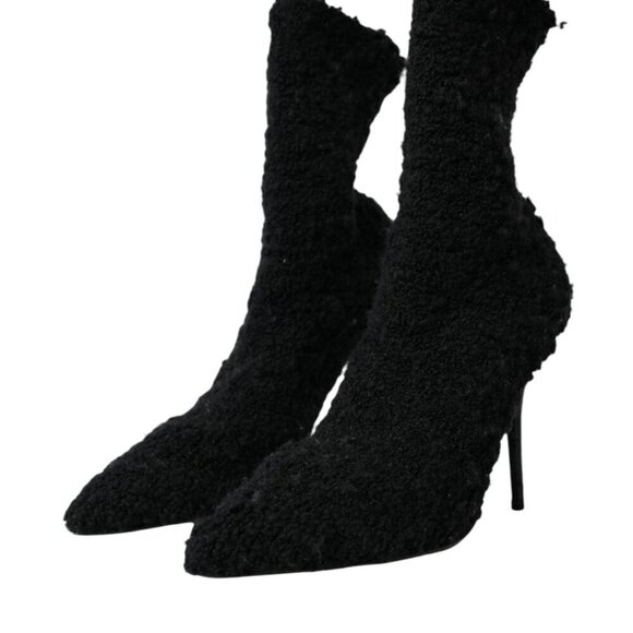 Dolce & Gabbana Dolce & Gabbana Black Stiletto Heels Mid Calf Boots Shoes/EU37.5